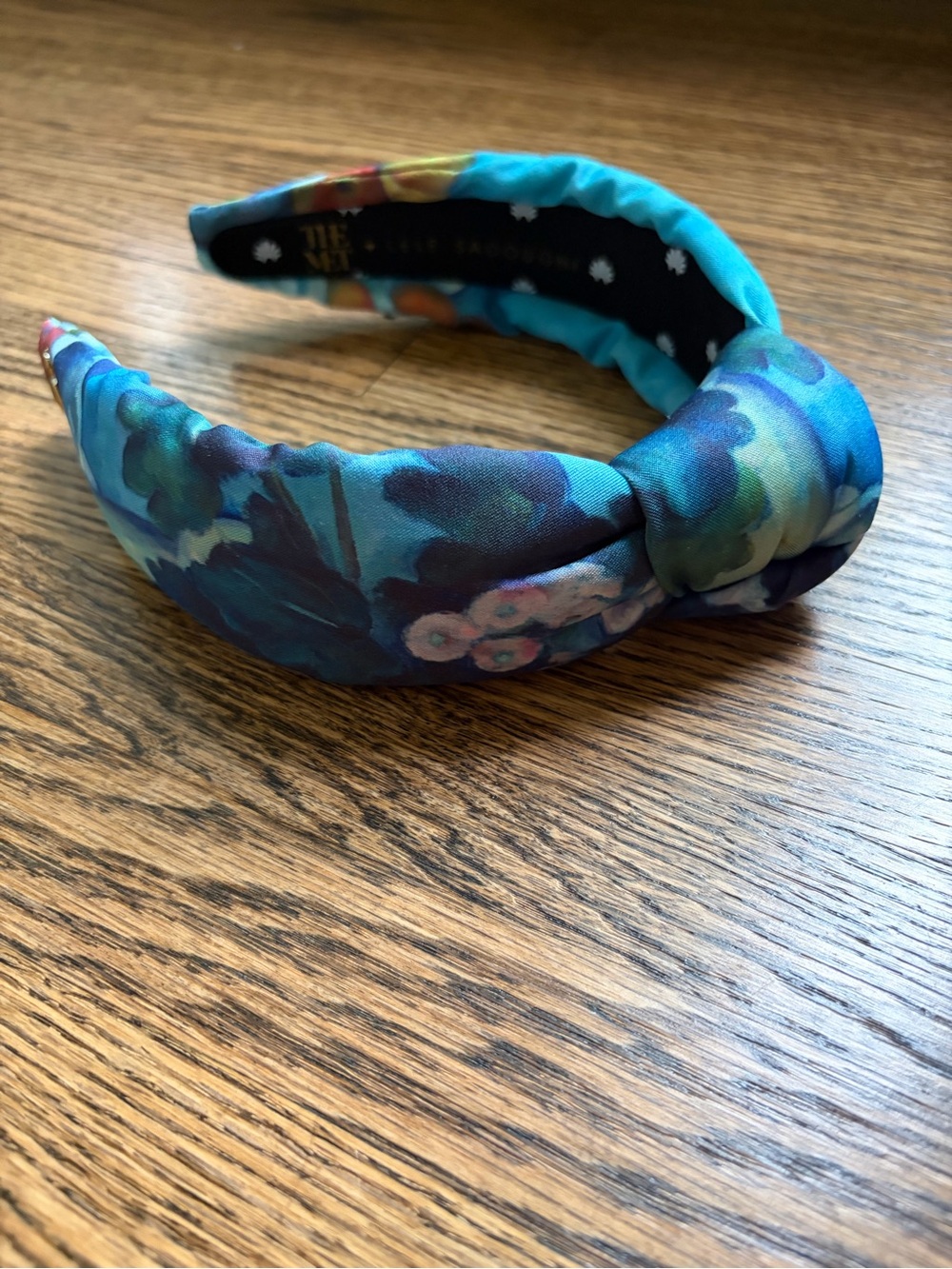 Lele Sadoughi x The Met Cezanne Turquoise Floral Knotted Headband